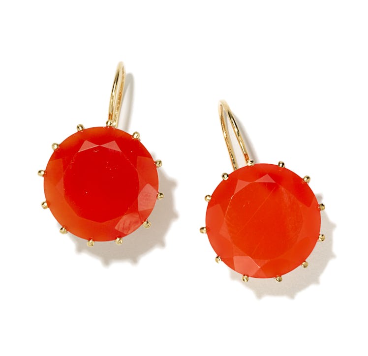 Andrea Fohrman gold and carnelian earrings, $1,550, marissacollections.com.