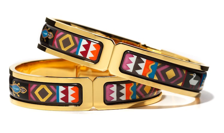 FreyWille gold-dipped brass and enamel bangles, $1,280 each, FreyWille, New York, 646.682.9030.