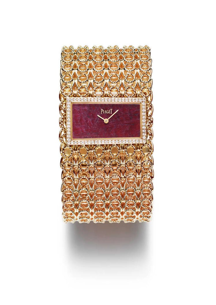 Piaget gold, ruby, and diamond watch, $124,000, piaget.com.
