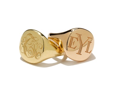 David Yurman gold rings, $1,850 each, [davidyurman.com](http://www.davidyurman.com/).
