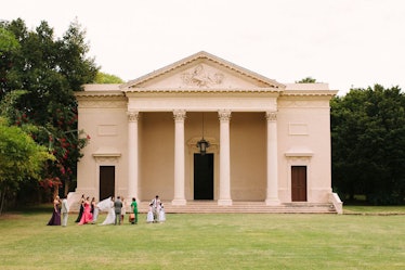 We took pictures before the party at the Hacienda’s neo-classical style chapel.