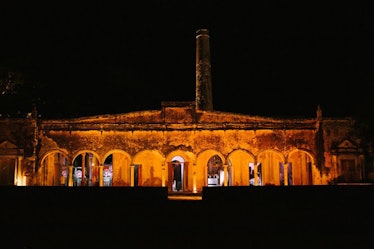 The engine room at the Hacienda was illuminated at night.