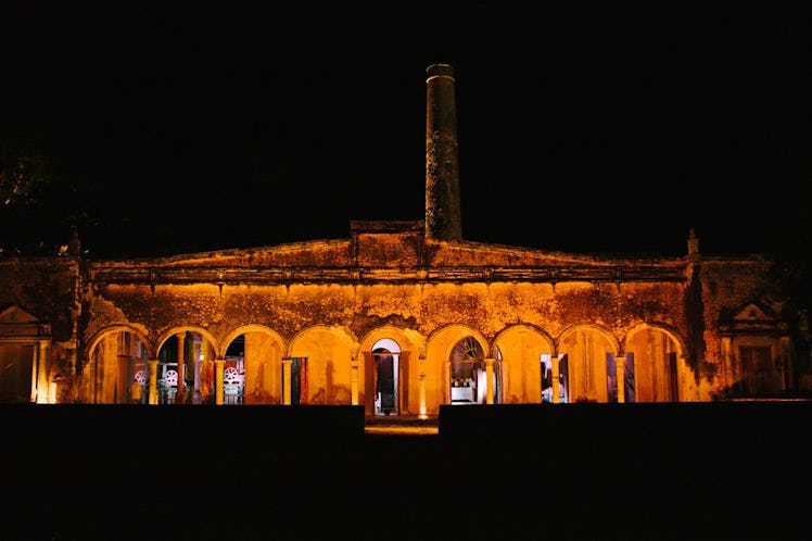 The engine room at the Hacienda was illuminated at night.