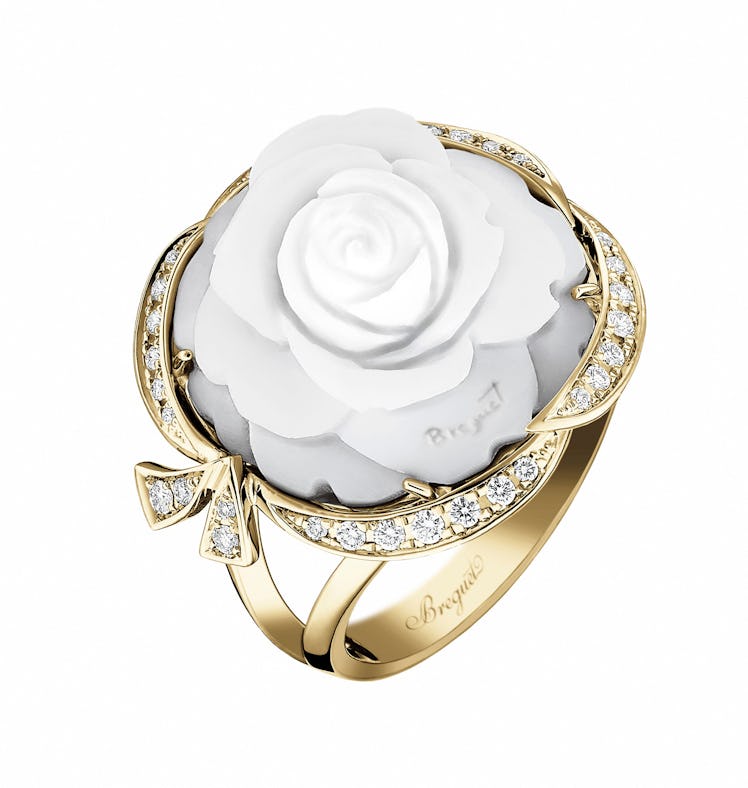 Breguet gold, seashell, and diamond ring, $14,300, [breguet.com](http://www.breguet.com/en/).
