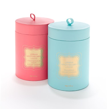 Urban Apothecary London Strawberries & Cream candle and Frangipan candle, $55 each, Bergdorf Goodman...