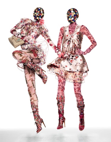 From left: Givenchy by Riccardo Tisci dress and booties; LaCrasia Gloves gloves. Givenchy by Riccard...
