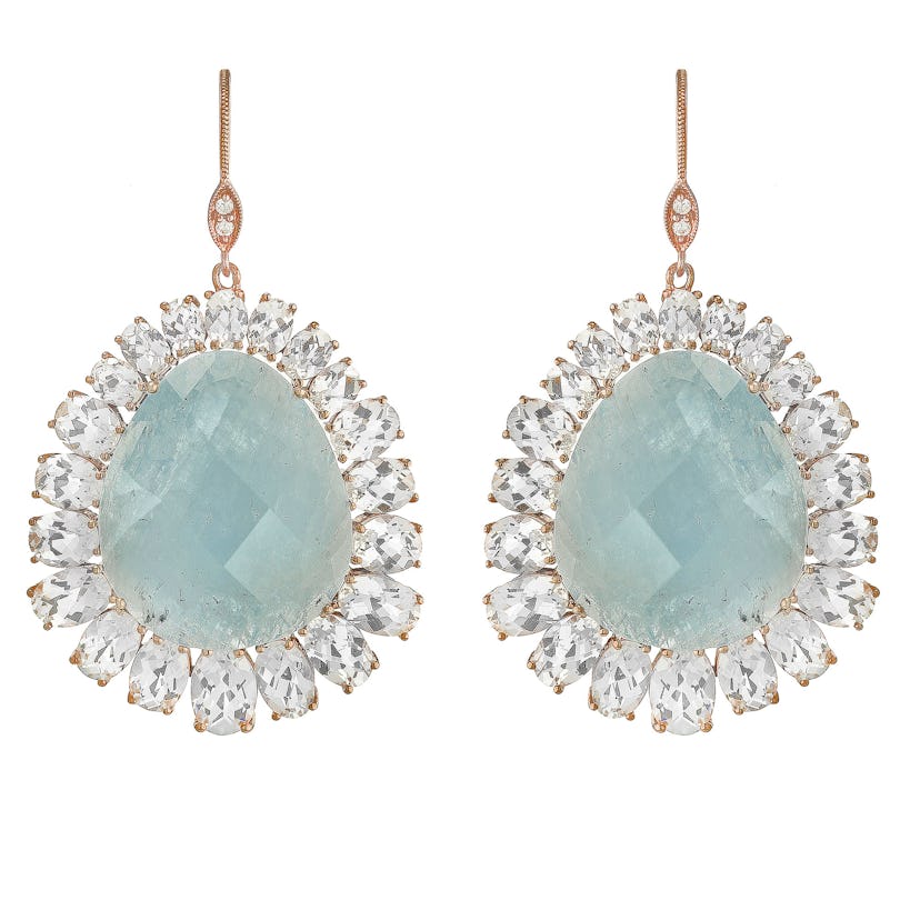 __For the glamour girl:__ Meira T aquamarine and white topaz earrings, $1850, [meiratboutique.com](h...