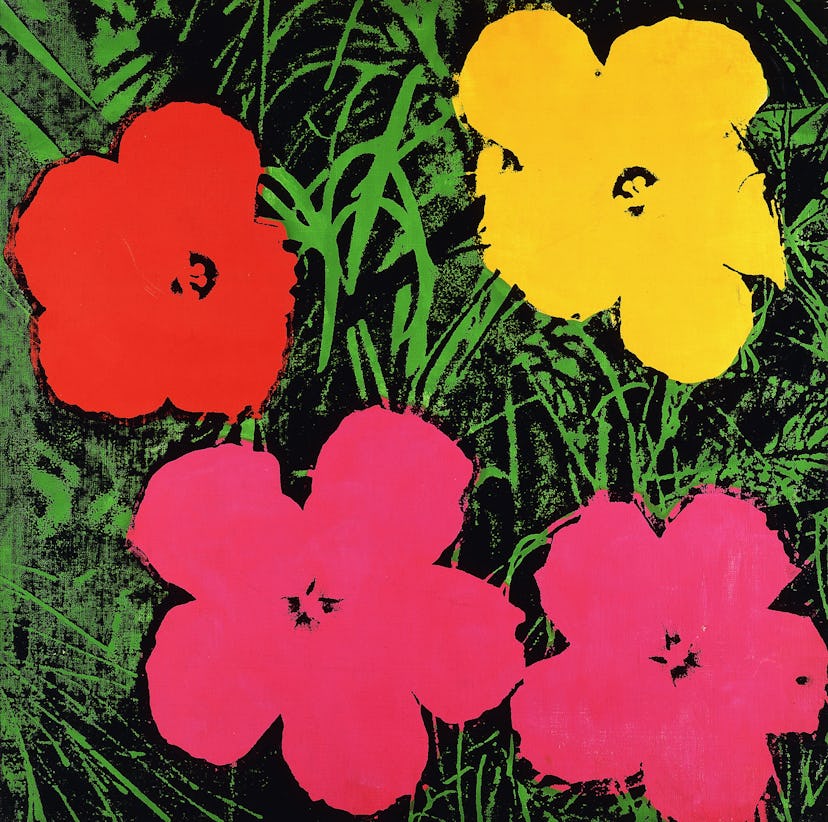 Warhol’s *Flowers*, 1970, which inspired the new prints.