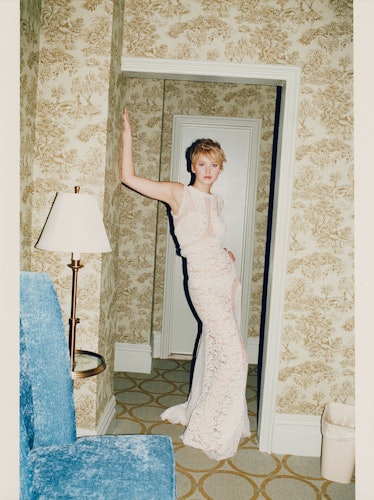 Jennifer Lawrence. Nina Ricci gown.