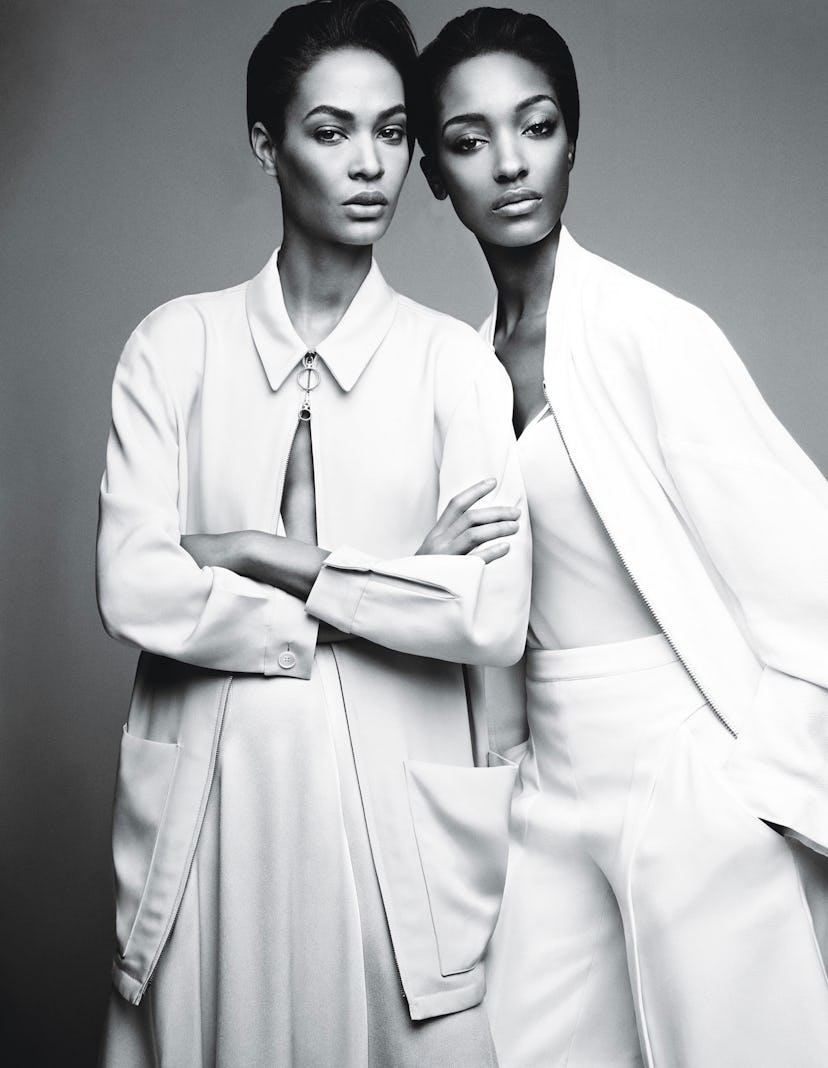 Stella McCartney jacket and dress. Philosophy by Natalie Ratabesi jacket and tank top; Alberta Ferre...