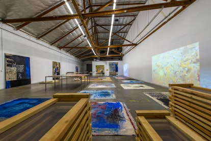 Oscar Murillo: Distribution Center, Installation View at The Mistake Room, Los Angeles, CA. Photo Cr...