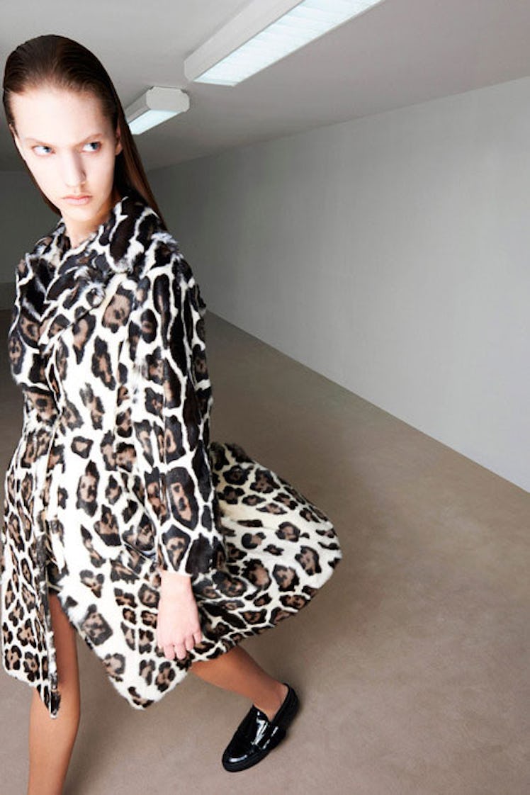 __Giambattista Valli__: A leopard-print coat in a timeless silhouette.