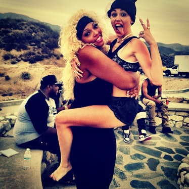 __#BFF:__ Cyrus’s tongue made its Instagram debut in this photo of her and her best friend Ashley (@...