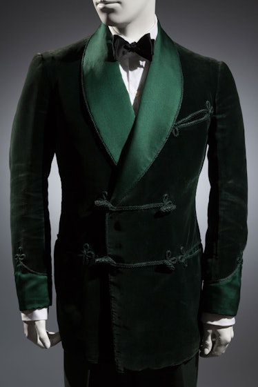 Gardner and Wooley green smoking jacket  
 “The smoking jacket is a holdover from Edwardian times, w...