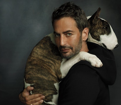 Marc Jacobs with his dog Neville, in New York.