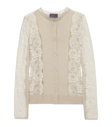 Lanvin lace and silk-blend cardigan