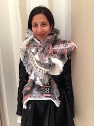 KARLA WEARING CELINE SCARF $1,450 AVAILABLE AT BARNEYS
