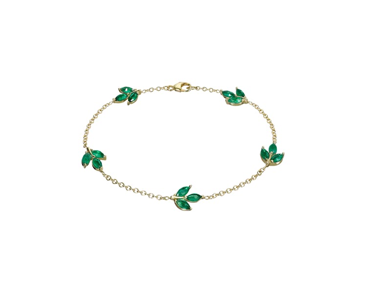 Finn emerald five-leaf bracelet