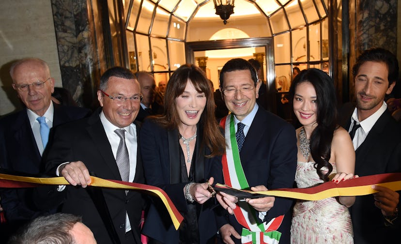 Paolo Bulgari, Jean Christophe Babin, Carla Bruni, Ignazio Marino, Shu Qi and Adrien Brody