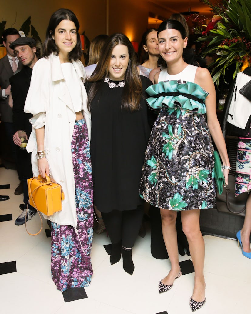 Leandra Medine, Mary Katrantzou, and Giovanna Battaglia