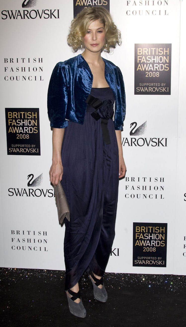 Rosamund Pike at the 2008 British Fashion Awards.