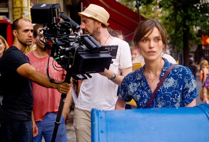 Keira Knightley on the set of Begin Again