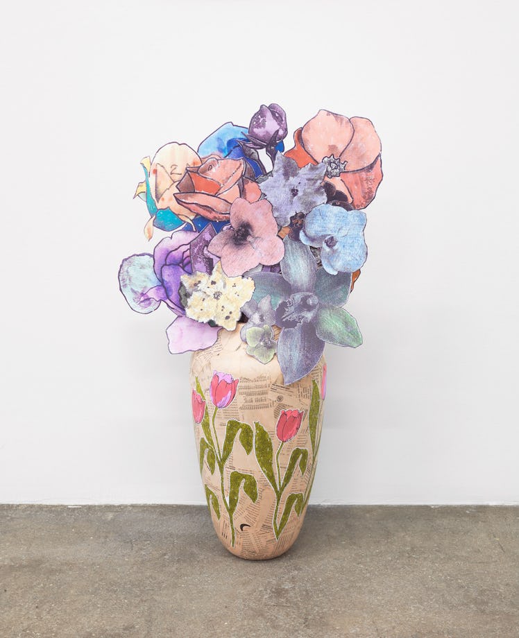 Vase (prototype) and paper bouquet, 1997-2014 by Marc Camille Chaimowicz