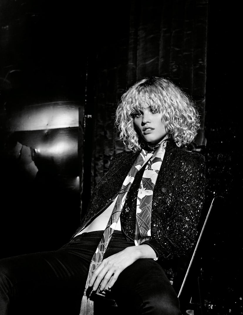 Lara Stone Giorgio armani jacket