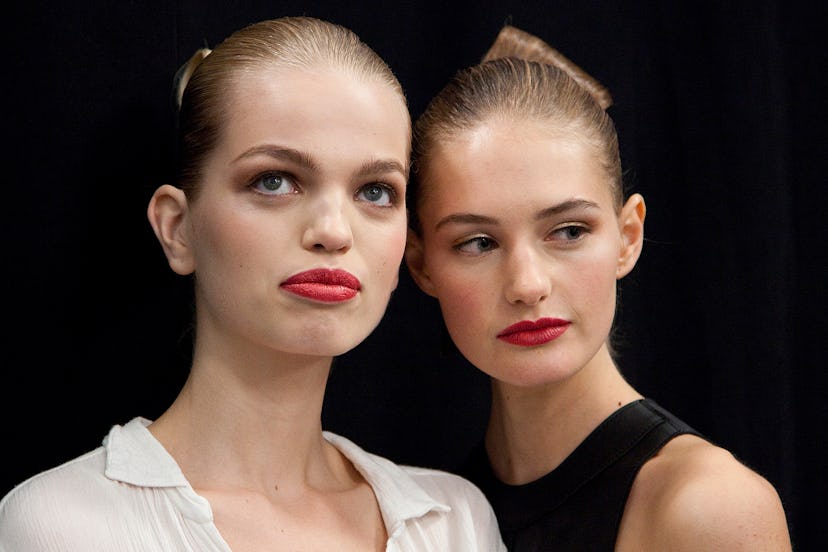 Backstage at Carolina Herrera Spring 2015