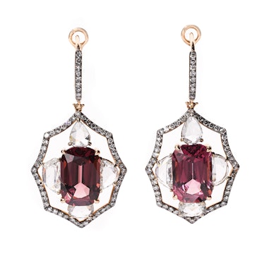 Ivy New York gold, spinel, and diamond earrings