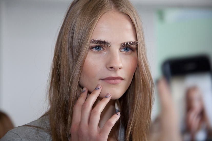 Backstage at Rodarte Spring 2015
