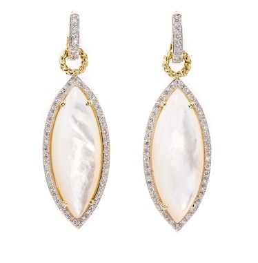 Cassis Jewels gold, mother-of-pearl, and diamond earrings