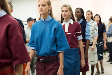 Backstage at Jil Sander Spring 2015