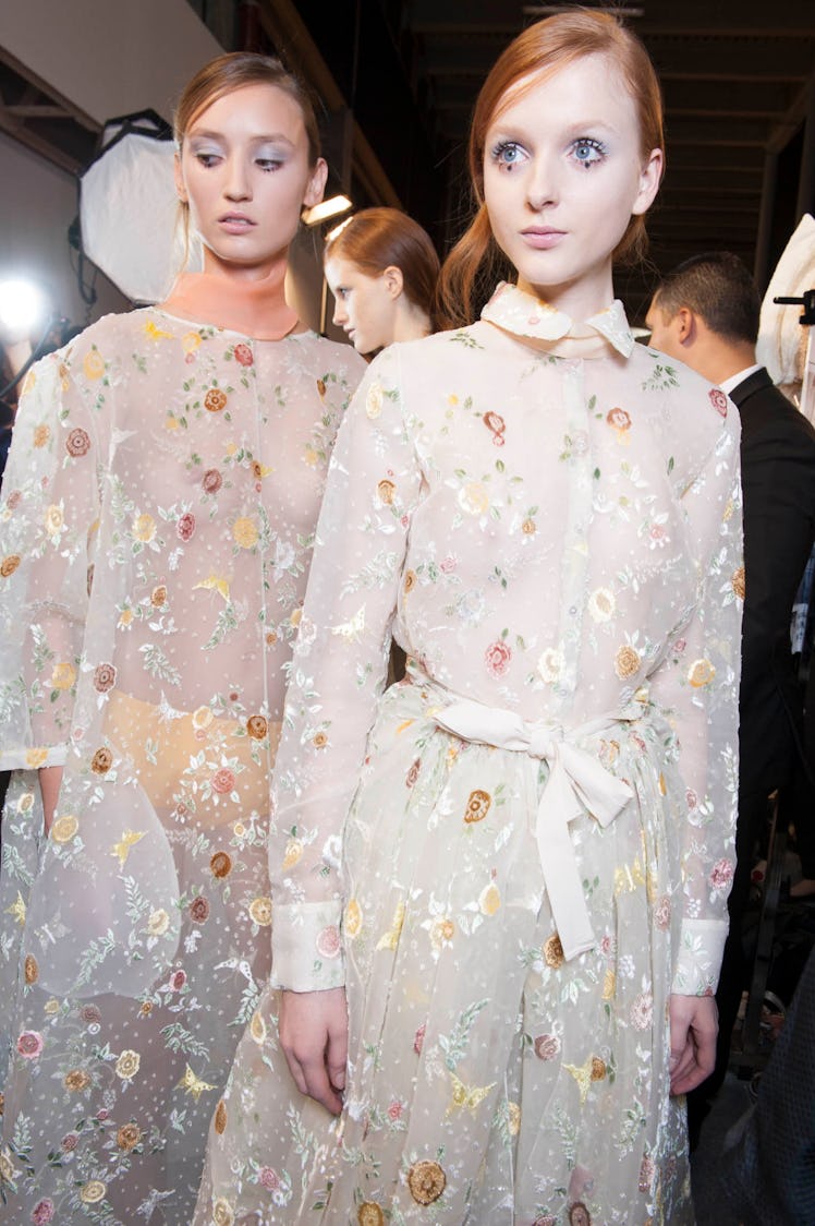 Backstage at Rochas Spring 2015