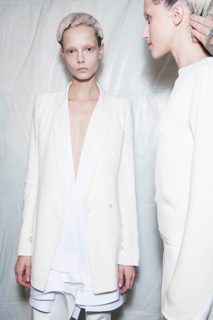 Backstage at Haider Ackermann Spring 2015