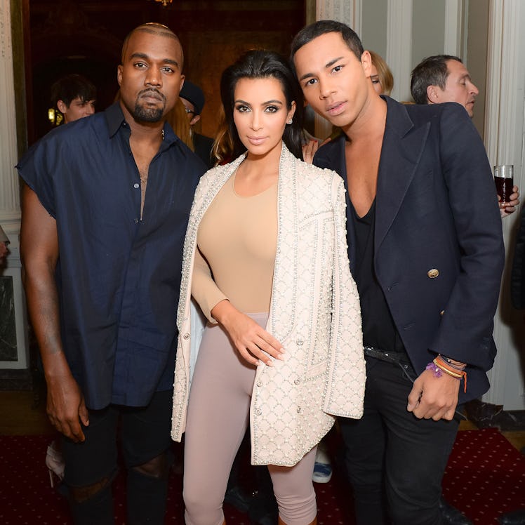 Kanye West, Kim Kardashian, and Olivier Rousteing