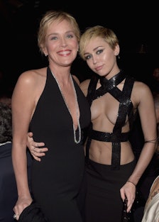 Sharon Stone and Miley Cyrus