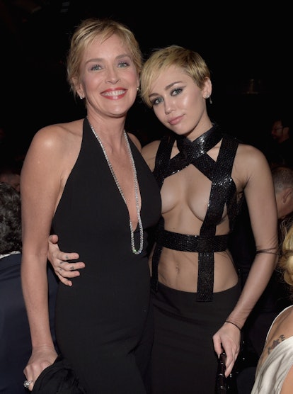Sharon Stone and Miley Cyrus
