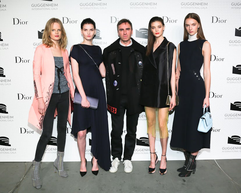 Hanne Gaby Odiele, Katlin Aas, Raf Simons, Diana Moldovan, and Irina Liss