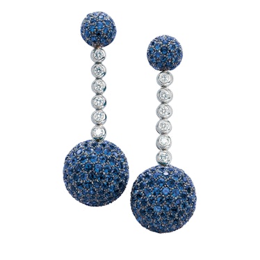 de Grisogono gold, sapphire, and diamond earrings
