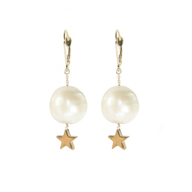 McKenzie Liautaud 18k gold and freshwater pearl earrings
