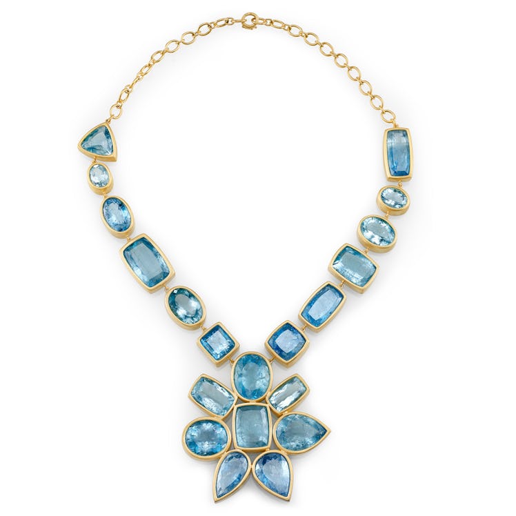 Irene Neuwirth gold and aquamarine necklace