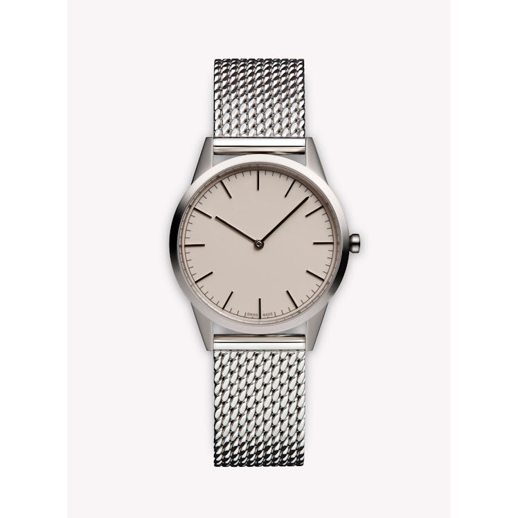 Uniformwares polished steel watch