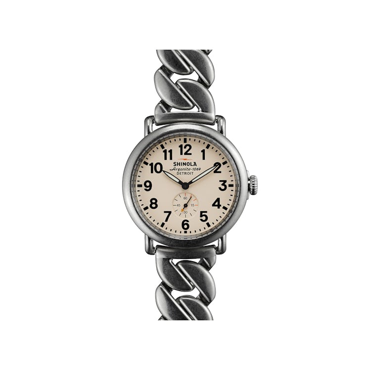 Shinola stainless steel link watch