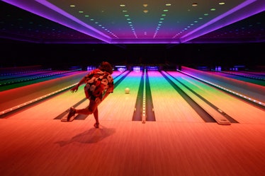 Bowling at Marilyn Minter's book release party