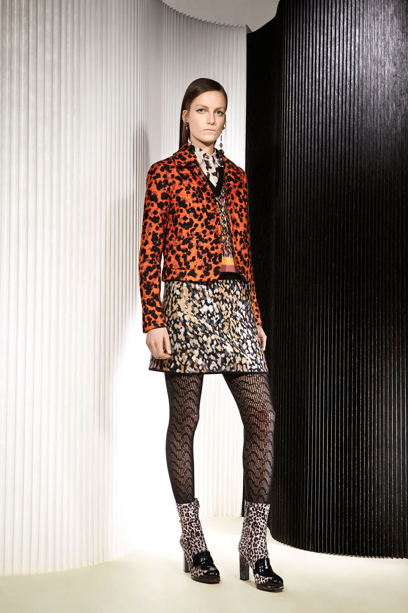 green emerald velvet dress Pre-Fall 2013 Gucci by Frida Giannini Look 8 Leopard Silk Chiffon Dress w  Open Back