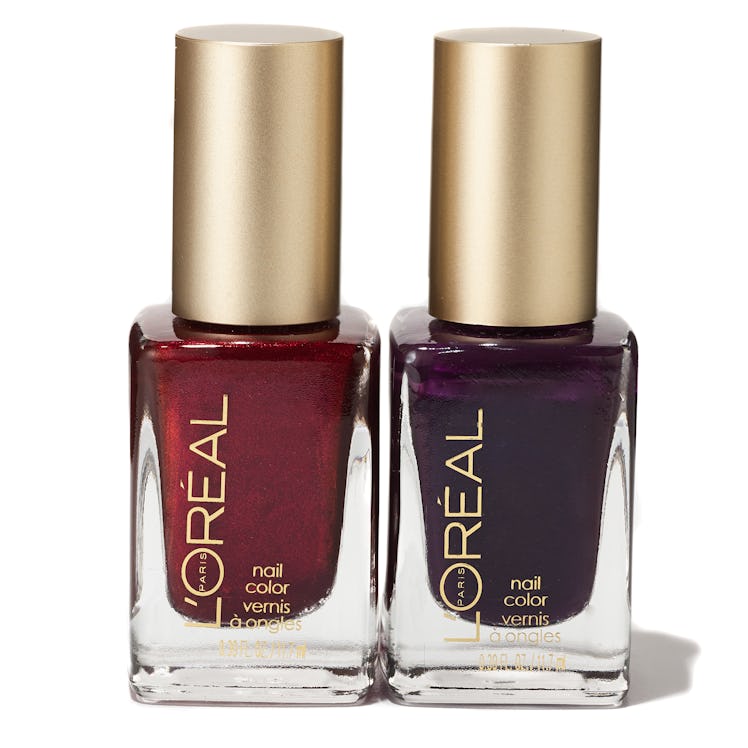 L’Oréal Paris Sparkling Soirée nail color in Bring the Rubies and Almost Midnight