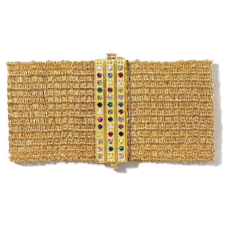 Carolina Bucci gold, diamond, sapphire, and ruby bracelet