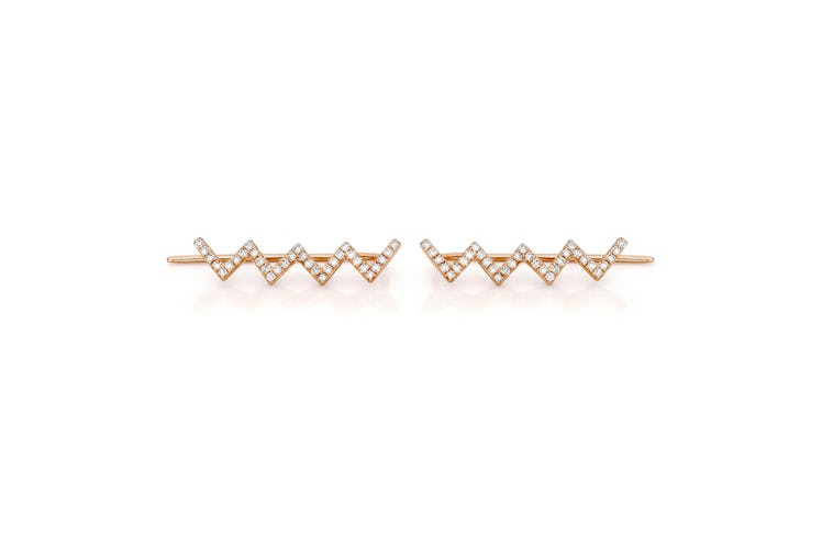 EF Collection 14k rose gold and diamond earrings