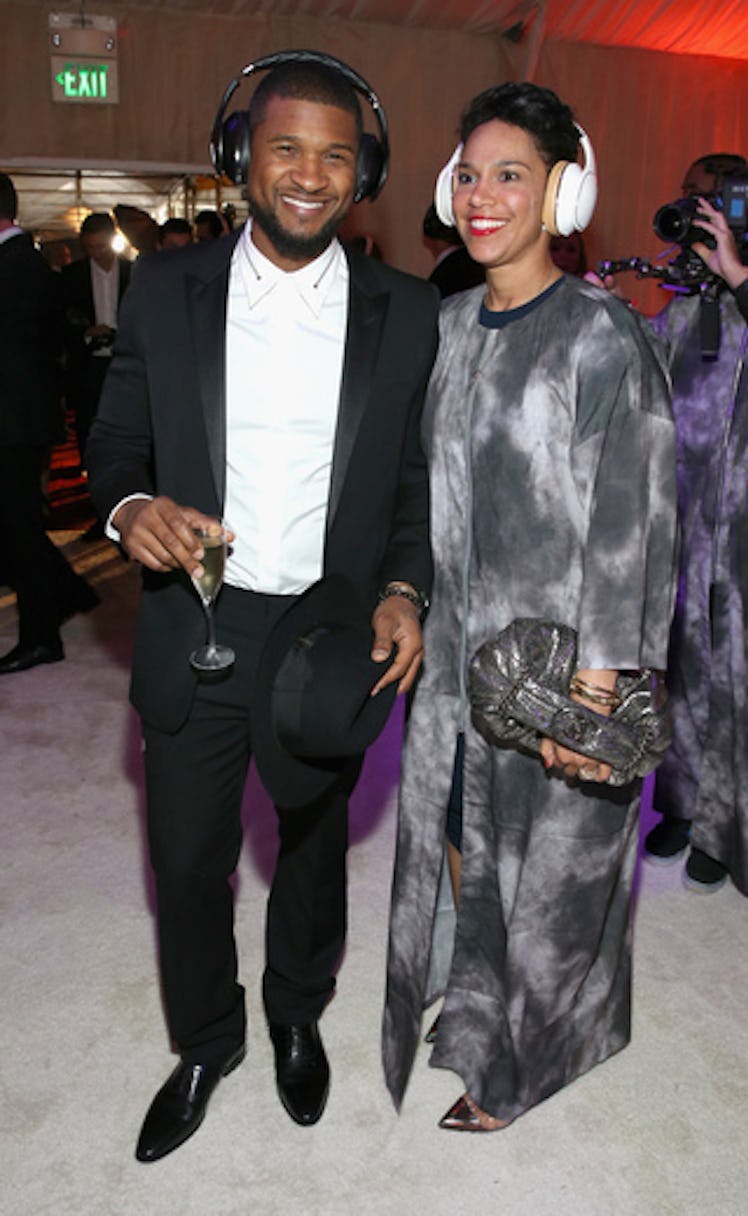 Usher and Grace Miguel attend the Art of Elysium's annual heaven Gala at Hangar 8
